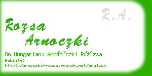 rozsa arnoczki business card