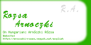 rozsa arnoczki business card